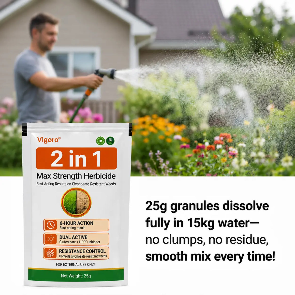 🔥 Advanced 2-in-1 Pro+ Herbicide | Upgraded Formula for 6-Hour Rapid Kill, Root Eradication & Destroys Glyphosate-Resistant Weeds KB